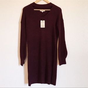 Burgundy Sweater Dress